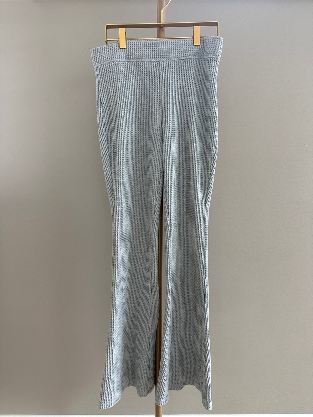 Aerie Waffle Flare Pants Grey Small Regular Pull-On
